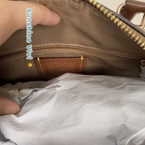 NWT Coach X Peanuts Rowan Satchel Bag Signature Canvas With Snoopy Print CBM33 - Picture 7 of 8